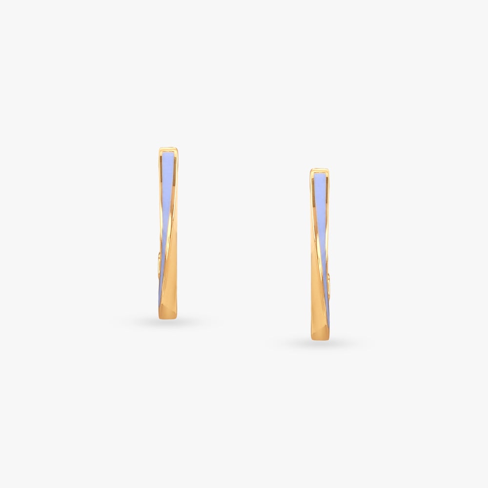 Sleek Marquise Gold Hoop Earrings,,hi-res image number null
