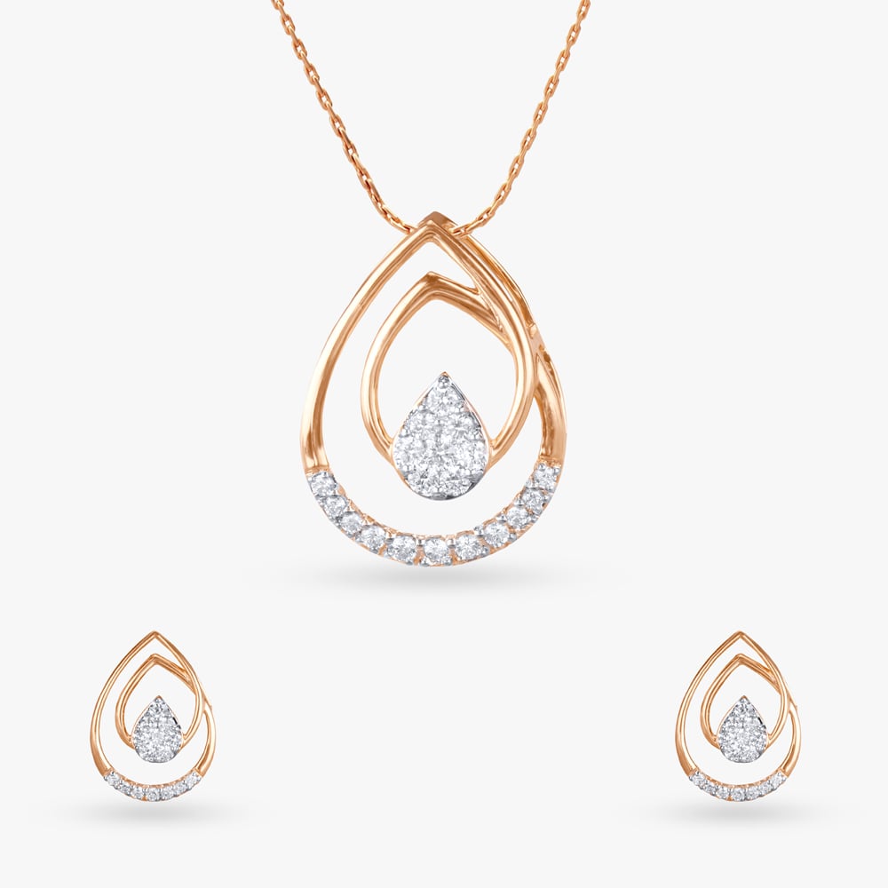 

Twilight Teardrop Diamond Pendant and Earrings Set