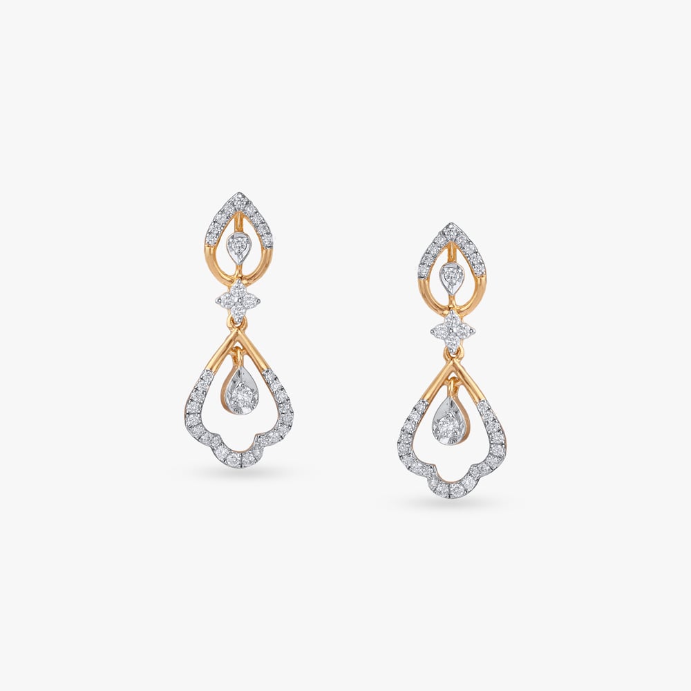 Teardrop Charm Diamond Drop Earrings,,hi-res image number null