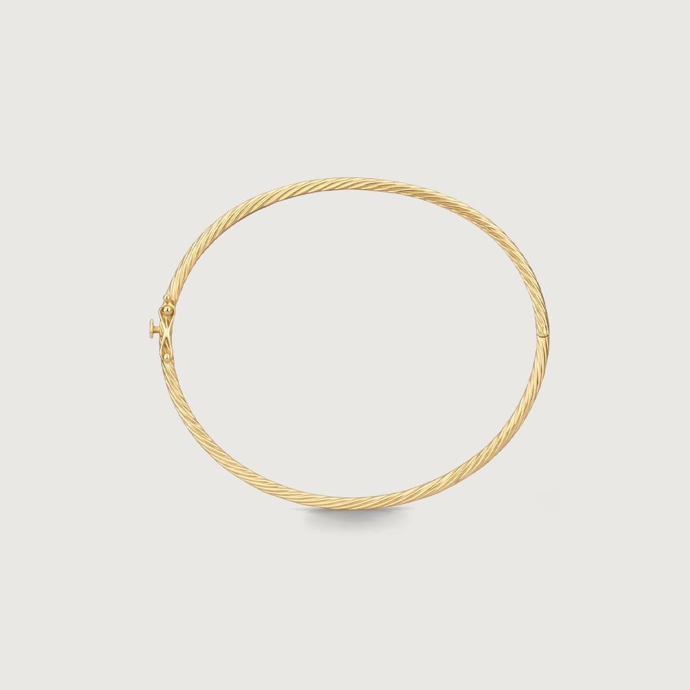 Sleek Textured Gold Bangle,,hi-res image number null