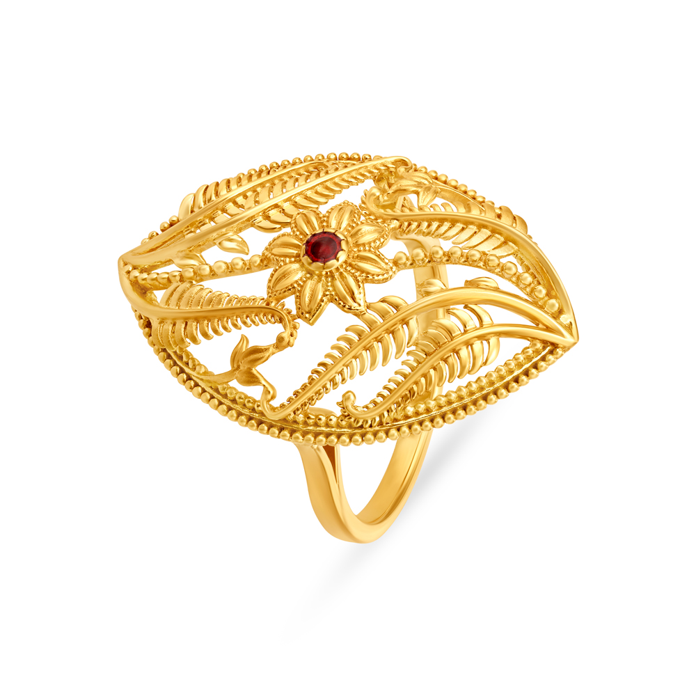 Evil Eye Inspired Gold Finger Ring