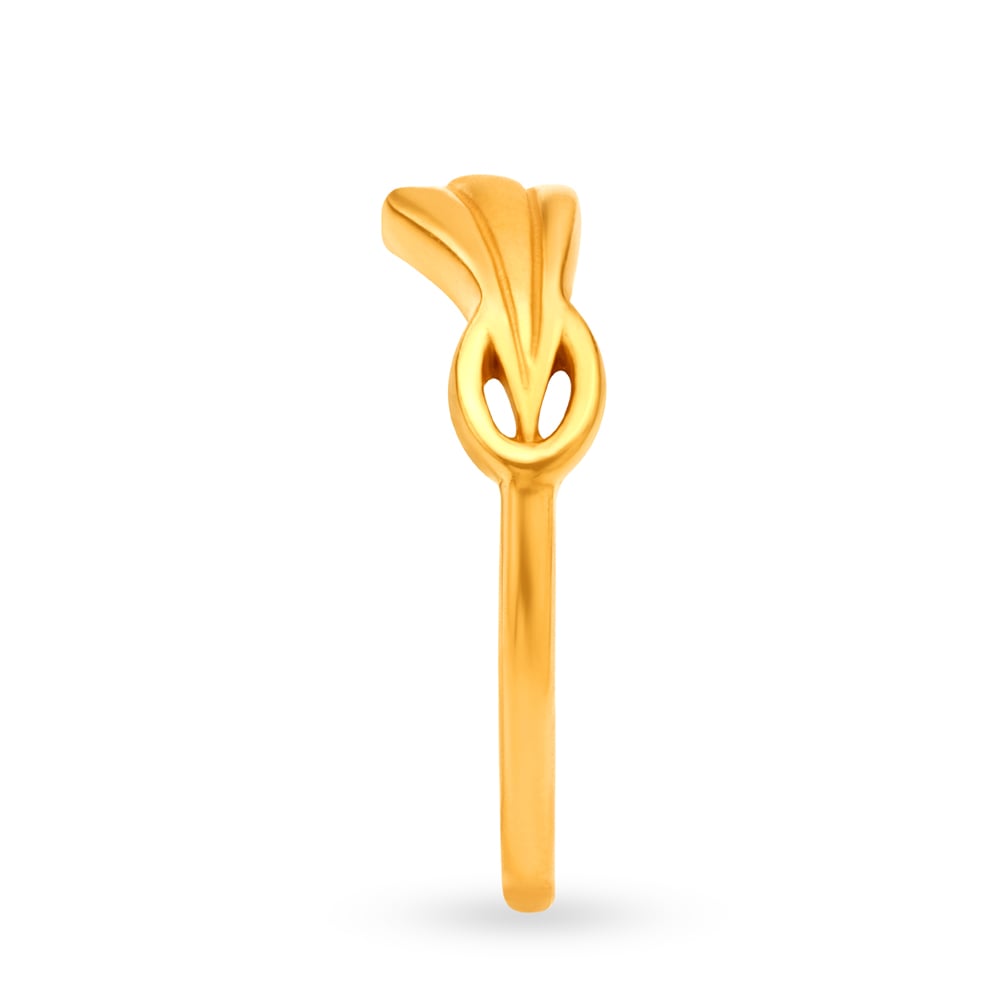 Elegant 22 Karat Matte Yellow Gold Ring,,hi-res image number null