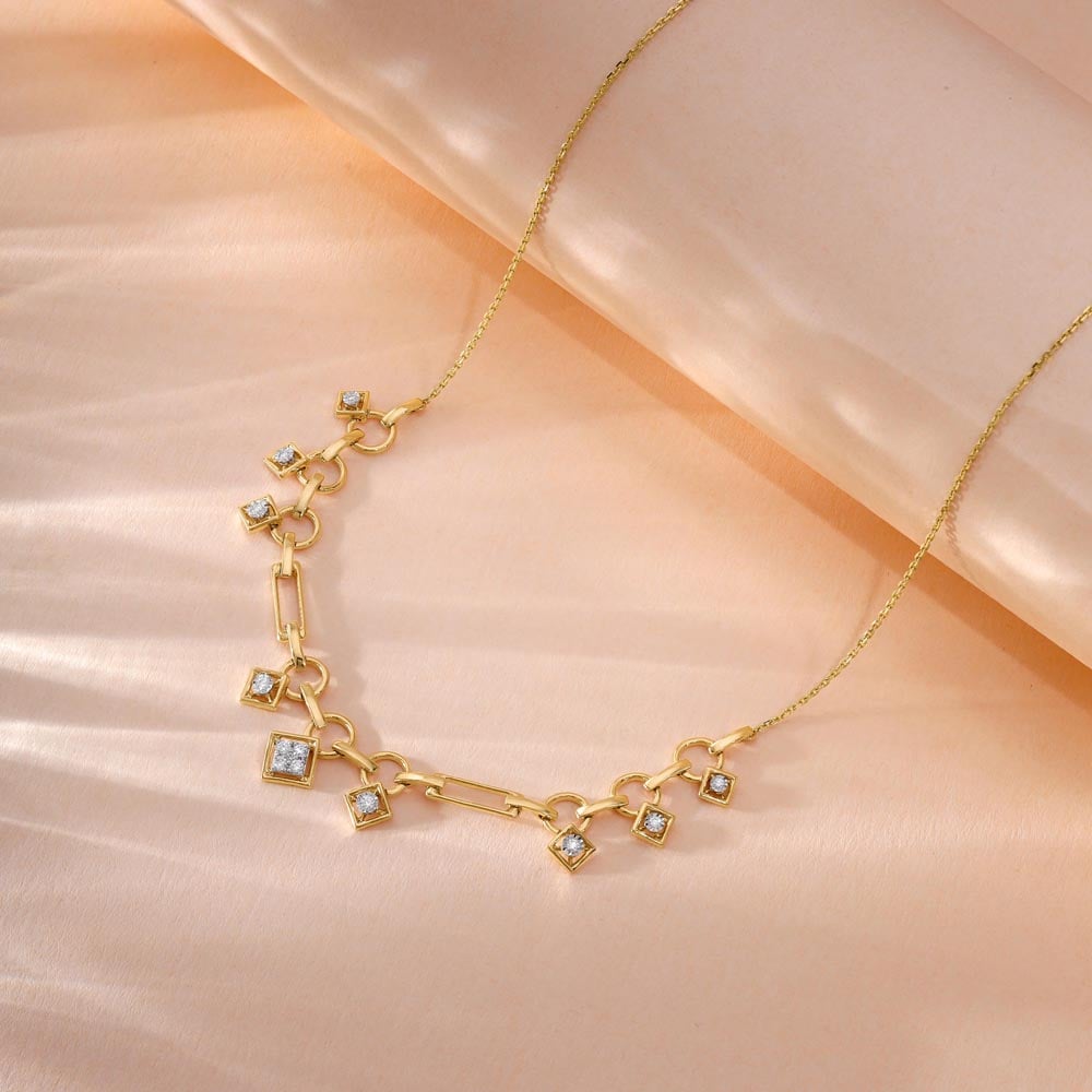 Geometric Charm Diamond Necklace,,hi-res image number null