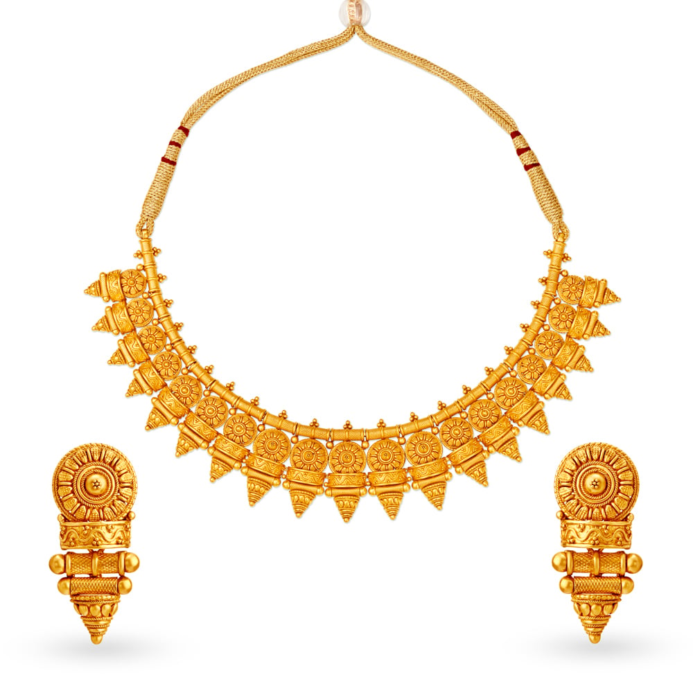 Elaborate Intricate Gold Necklace Set,,hi-res image number null