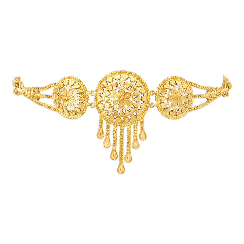 Striking 22 Karat Yellow Gold Disc Armlet,,hi-res image number null