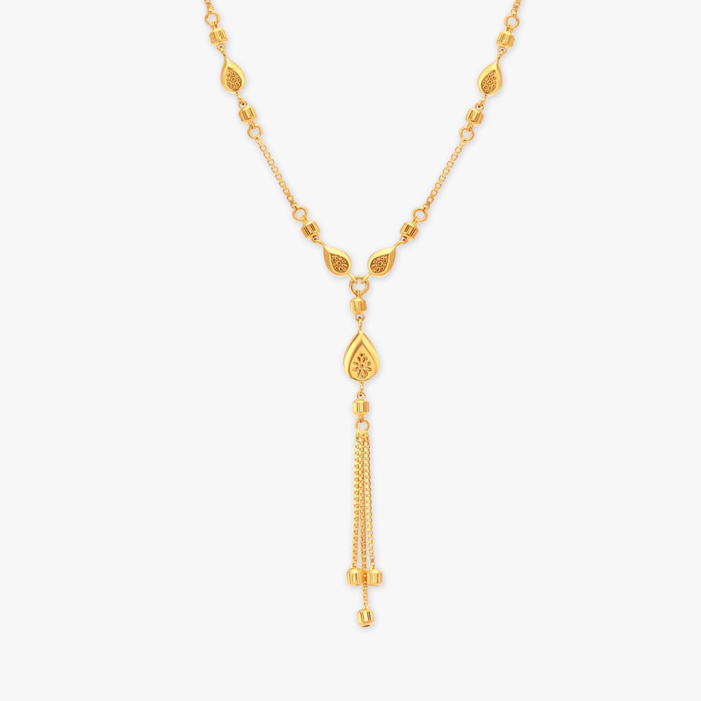 

Teardrop Gold Pendant with Chain