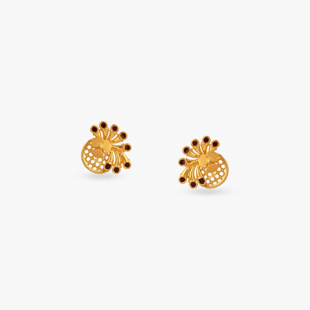 

Radiant Flare Gold Stud Earrings