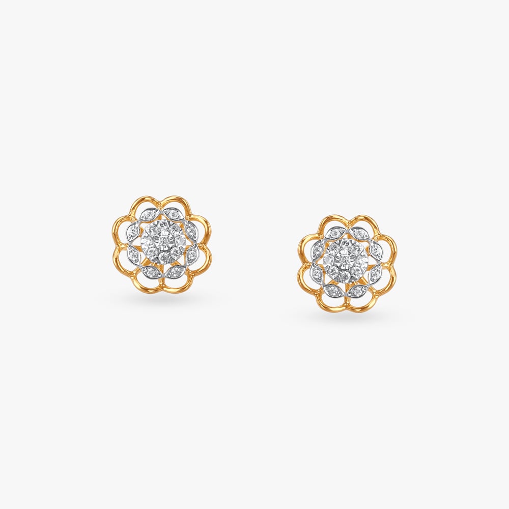 Vintage Bloom Diamond Pendant and Earrings Set,,hi-res image number null