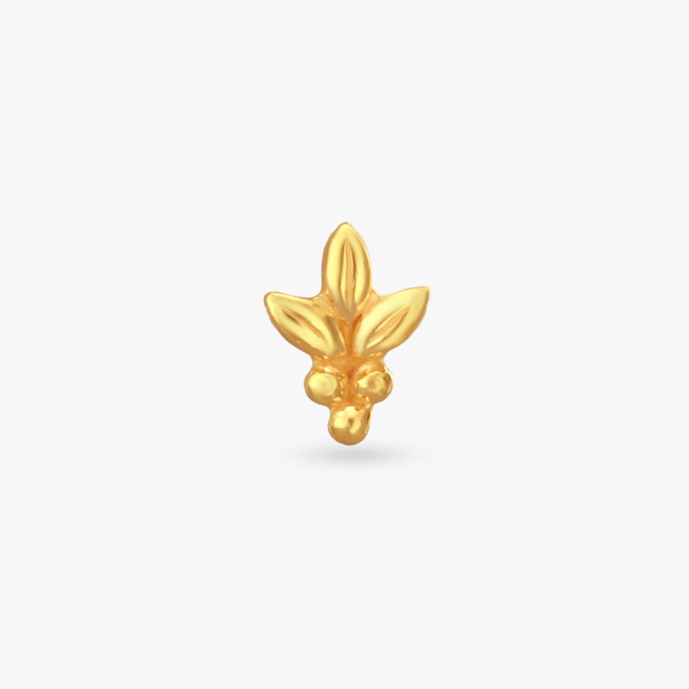 Floral Touch Gold Nose Pin,,hi-res image number null