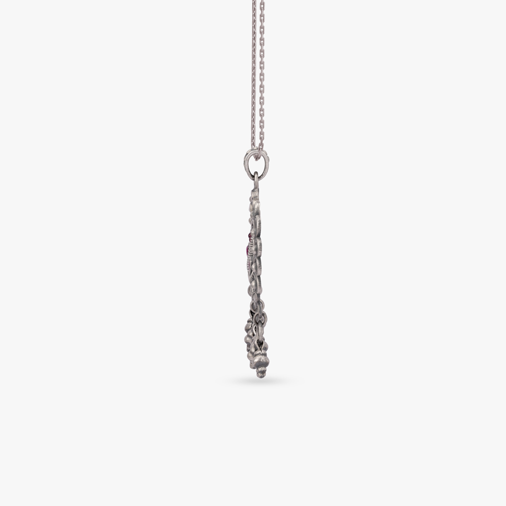 Peacock Duet Silver Pendant,,hi-res image number null