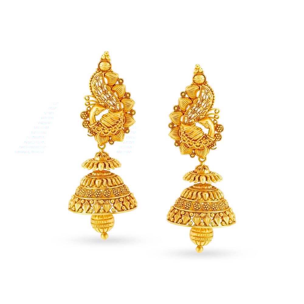 Splendid Peacock Gold Necklace Set,,hi-res image number null