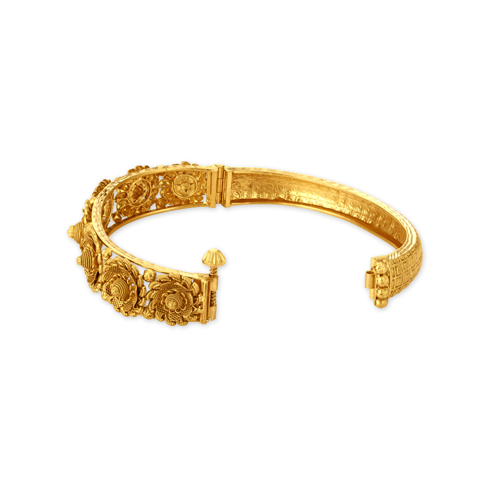 Magnificent Floral Gold Bangle,,hi-res image number null