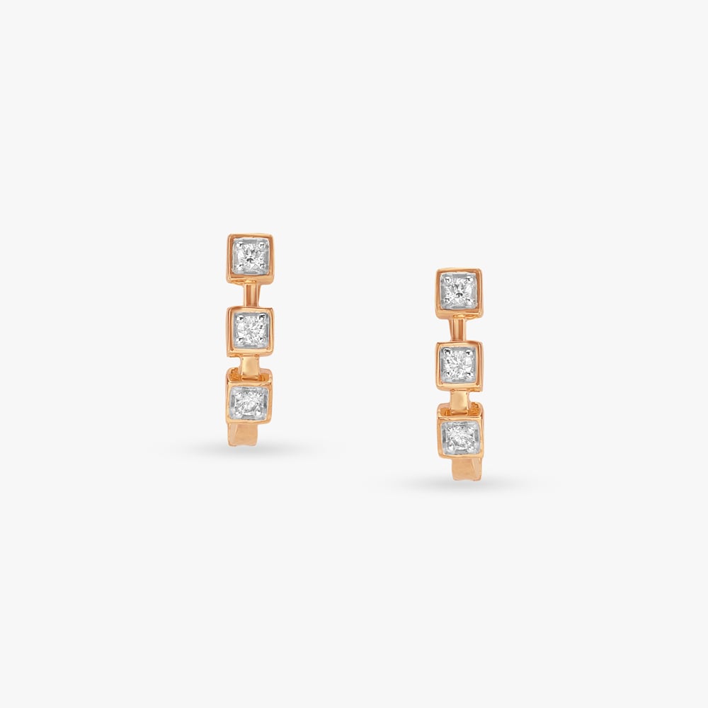 Trio Frame Diamond Hoop Earrings,,hi-res image number null