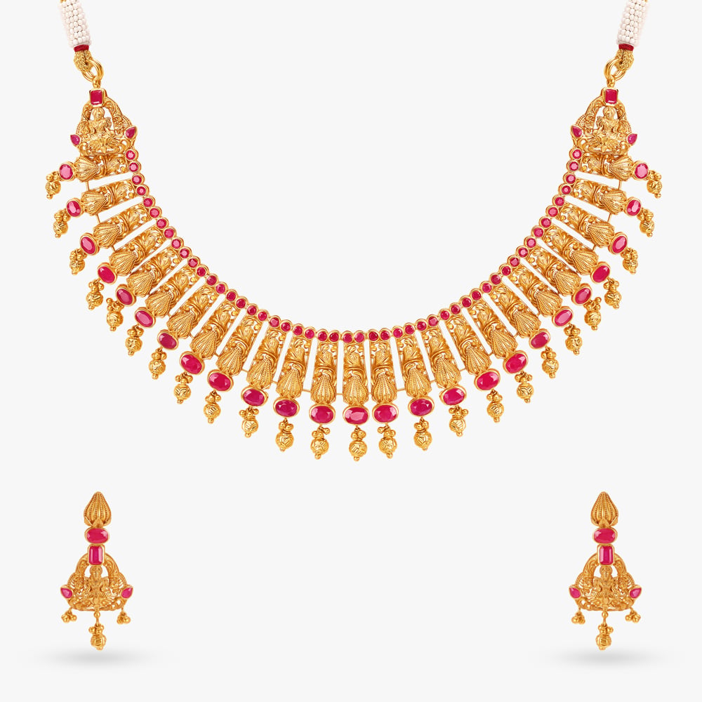 Regal Charm Gold Necklace Set,,hi-res image number null