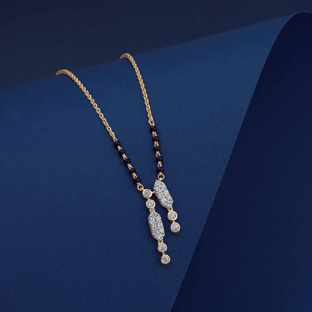 Contemporary Linear Diamond Mangalsutra,,hi-res image number null