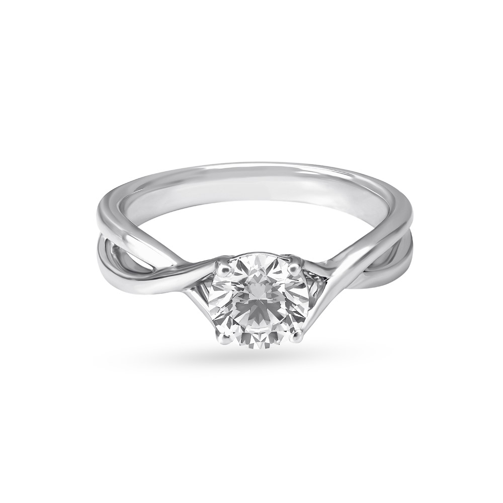 Solitaire White Gold and Diamond Ring,,hi-res image number null