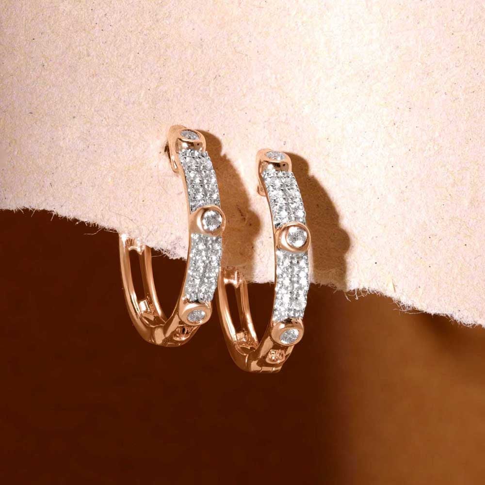 Trendy Spark Diamond Hoop Earrings,,hi-res image number null