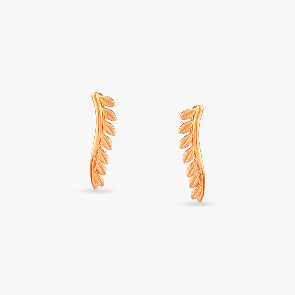 Leaf Trail Gold Stud Earrings,,hi-res image number null