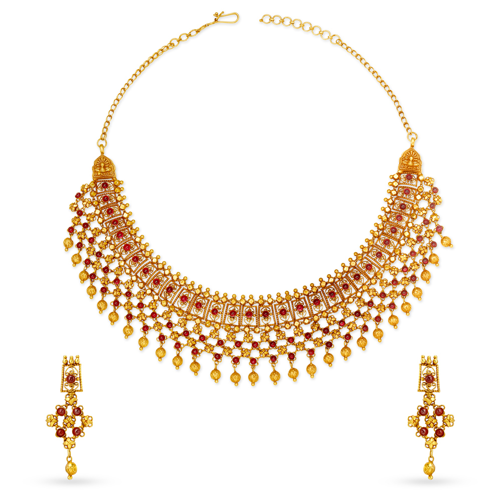 Swarna Devika Gold Necklace set,,hi-res image number null