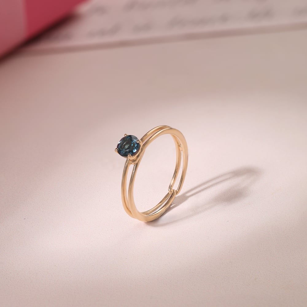 Aqua Love Topaz & Gold Ring,,hi-res image number null