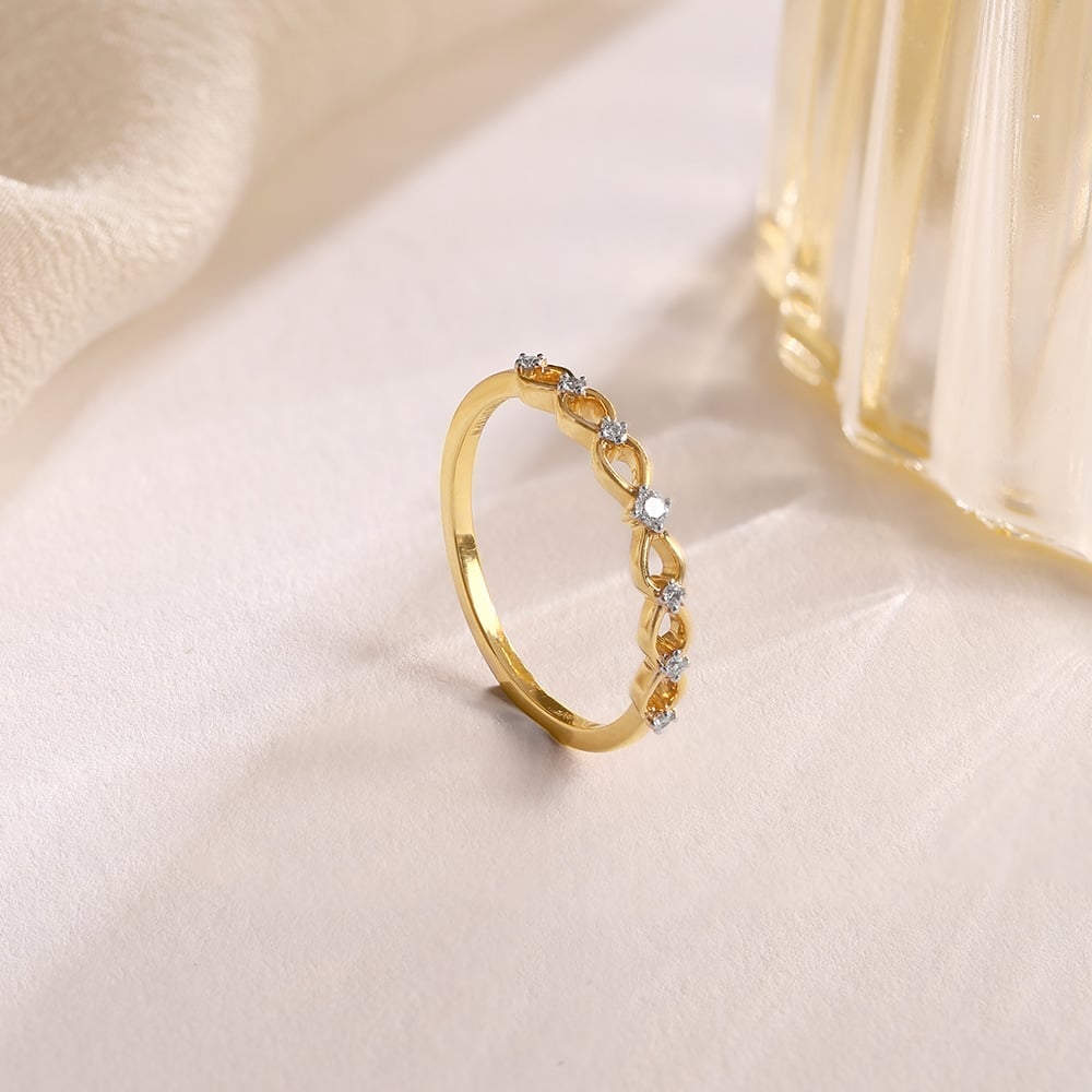 Interwoven Grace Gold & Diamond Finger Ring,,hi-res image number null