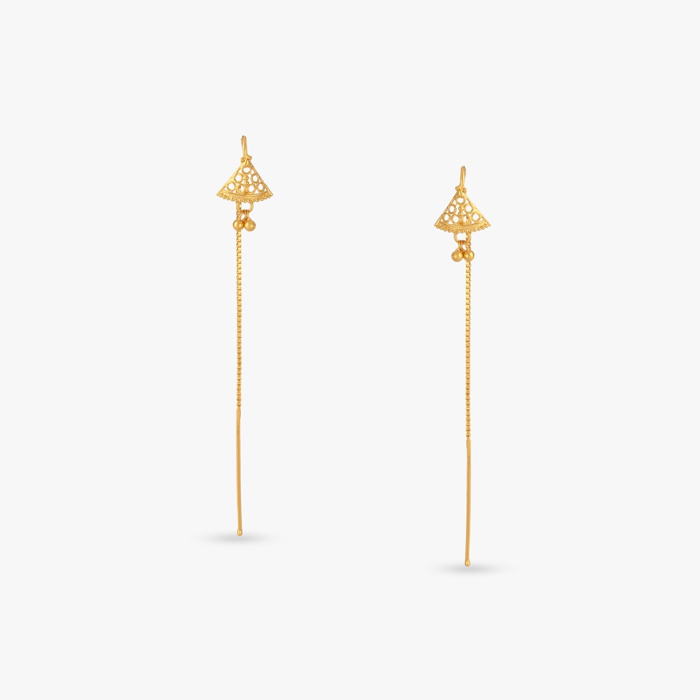 Lattice Canopy Gold Hoop Earrings,,hi-res image number null