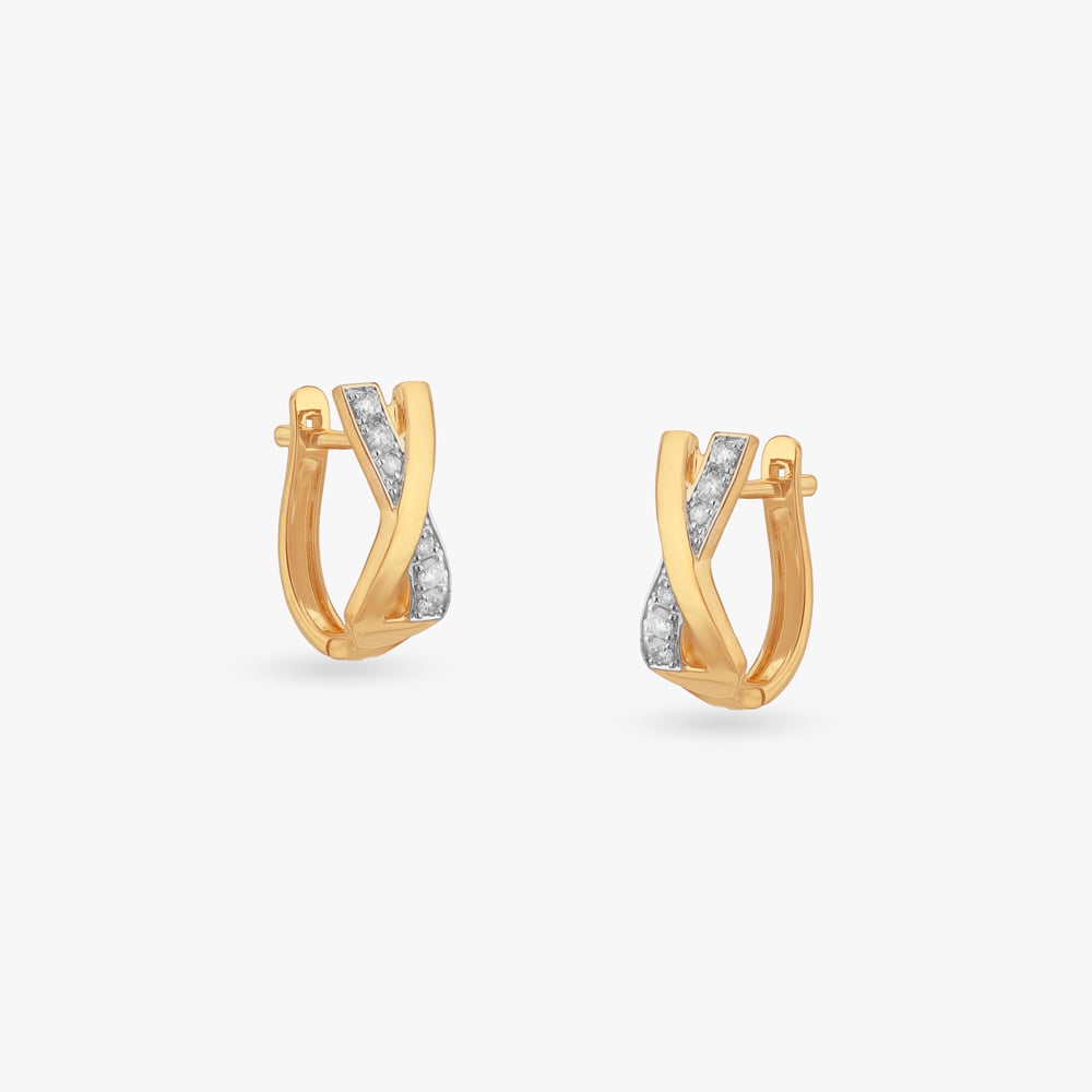 Chic Intersecting Diamond Bali Hoop Earrings,,hi-res image number null