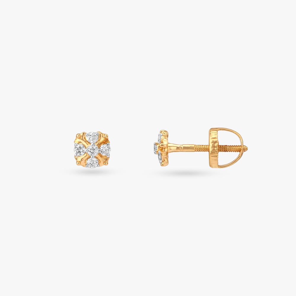 Regal Mosaic Diamond Stud Earrings,,hi-res image number null