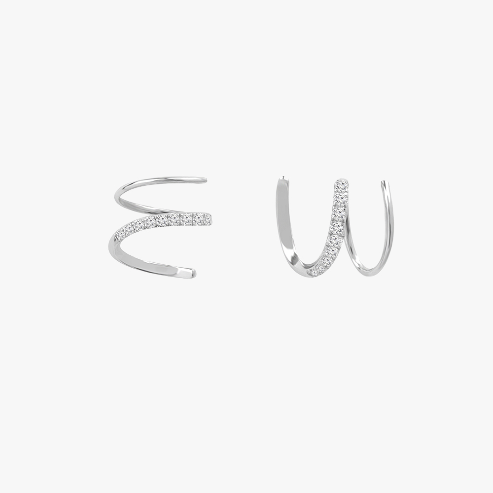 Spiral Glow Diamond Stud Earrings,,hi-res image number null