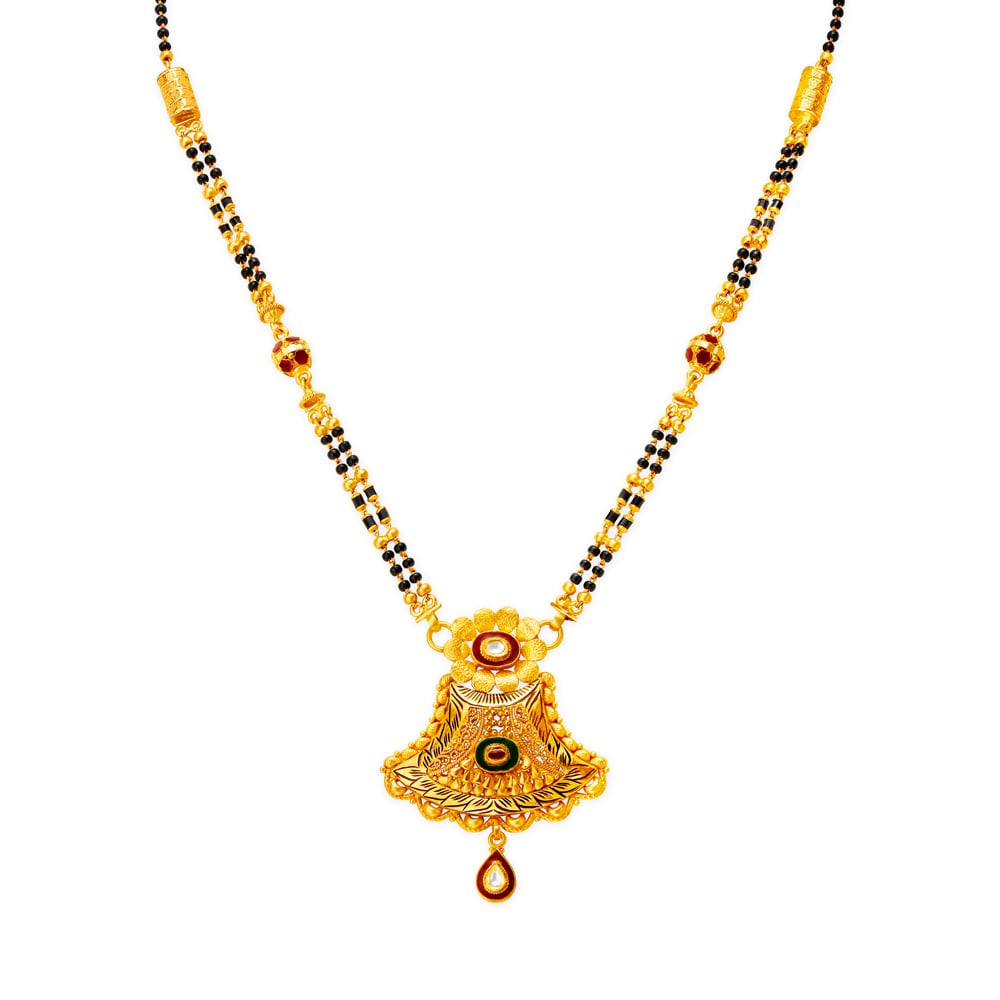Floral Traditional Gold Mangalsutra,,hi-res image number null