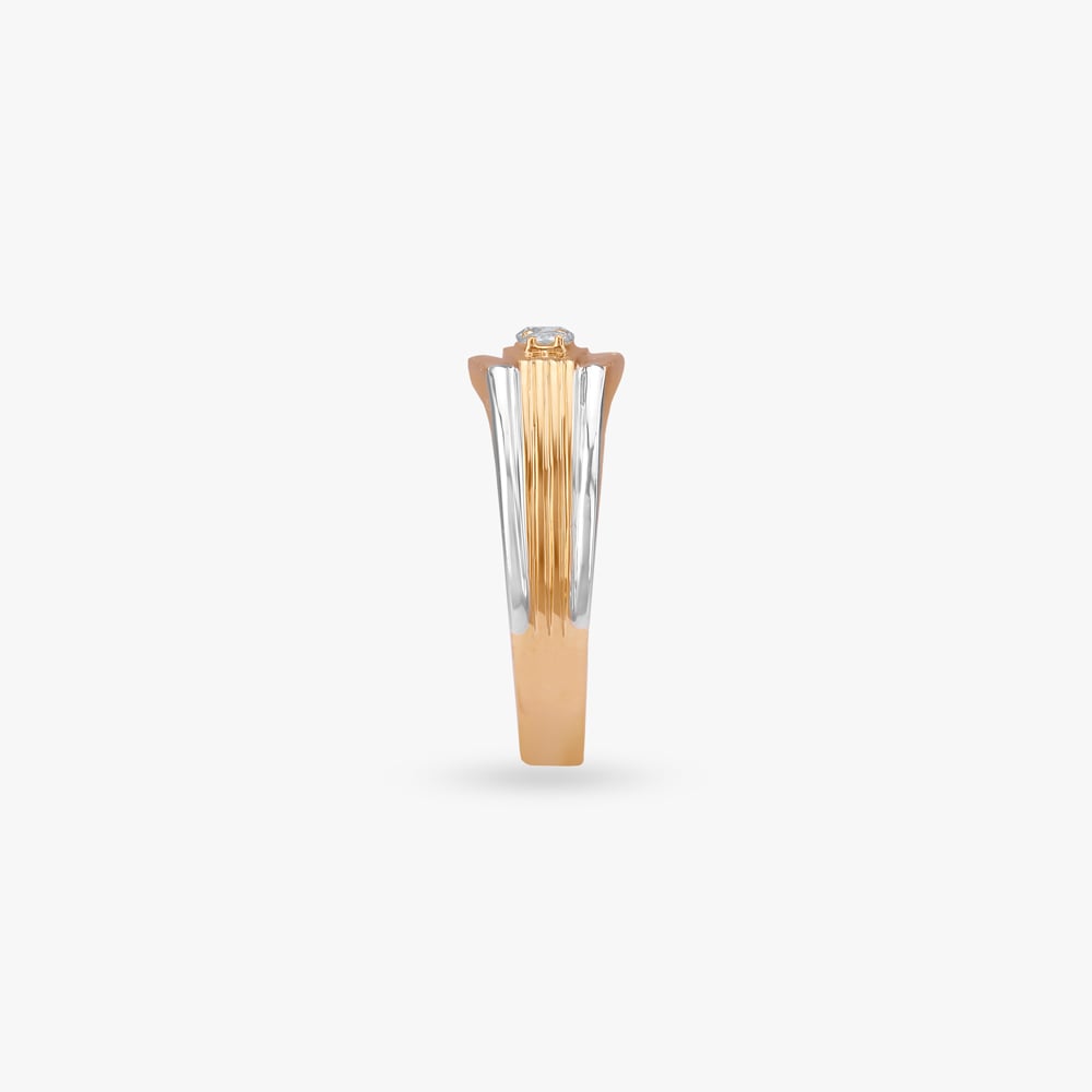 Parallel Groove Diamond Ring for Men,,hi-res image number null