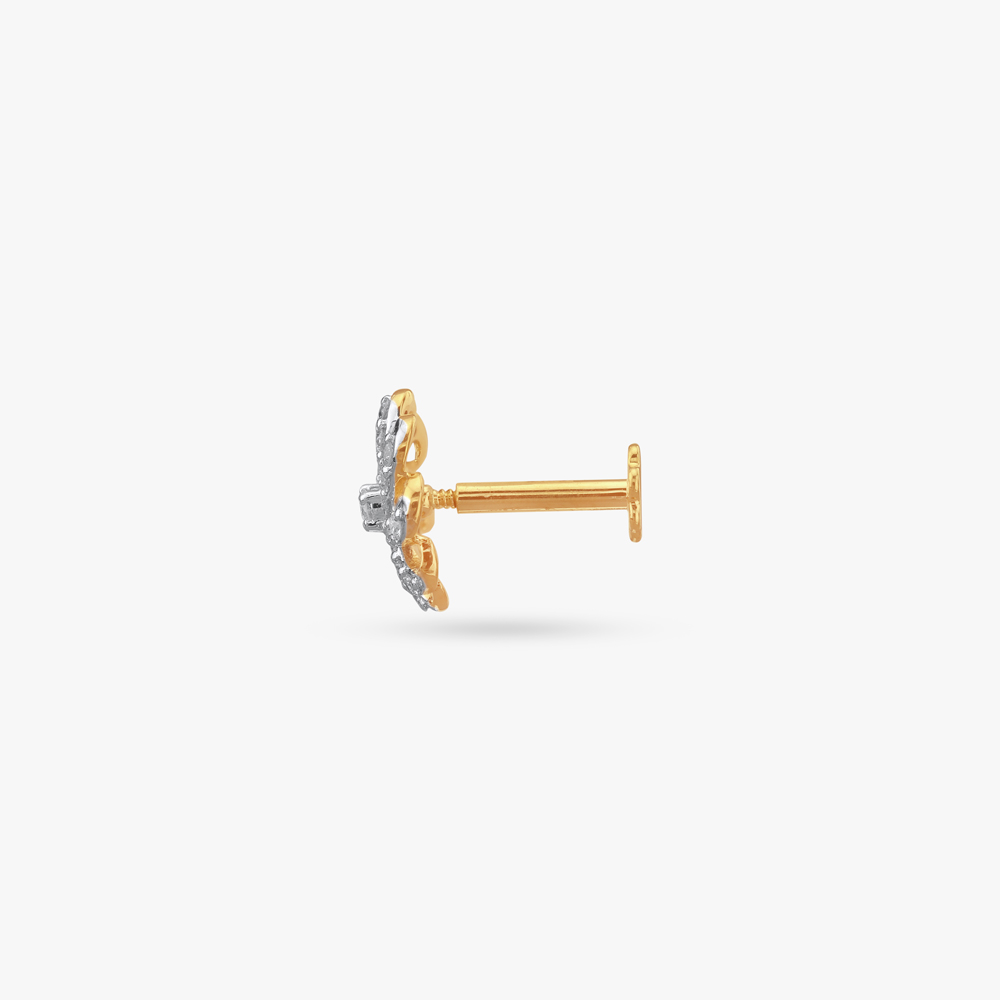 Swirl Bloom Diamond Nose Pin,,hi-res image number null