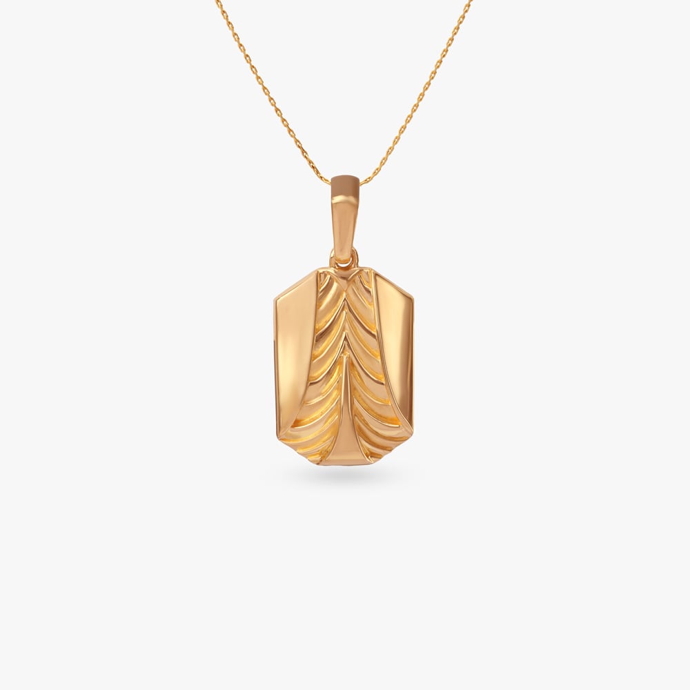 

Flowing Wave Gold Pendant For Men