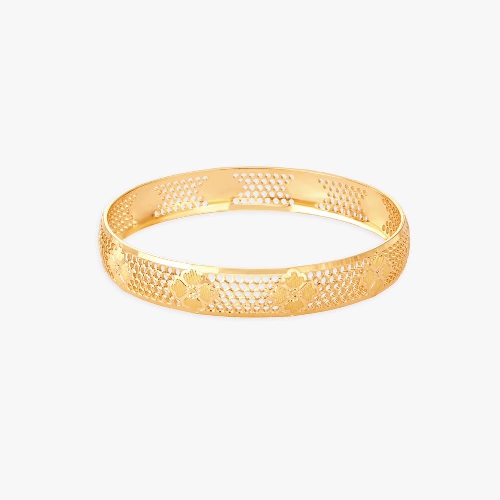 Honeycomb Gold Bangle,,hi-res image number null