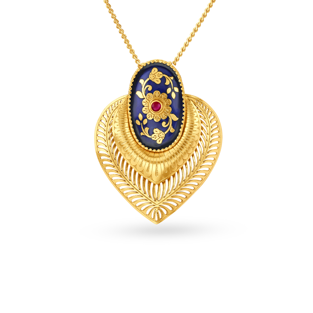Stunning Enamel Gold Necklace set,,hi-res image number null