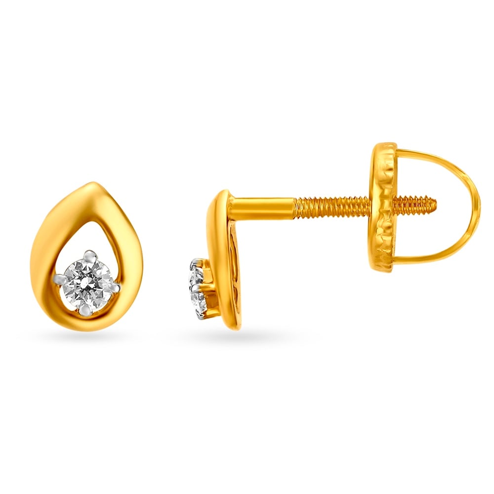Dainty Single Stone Diamond Stud Earrings,,hi-res image number null