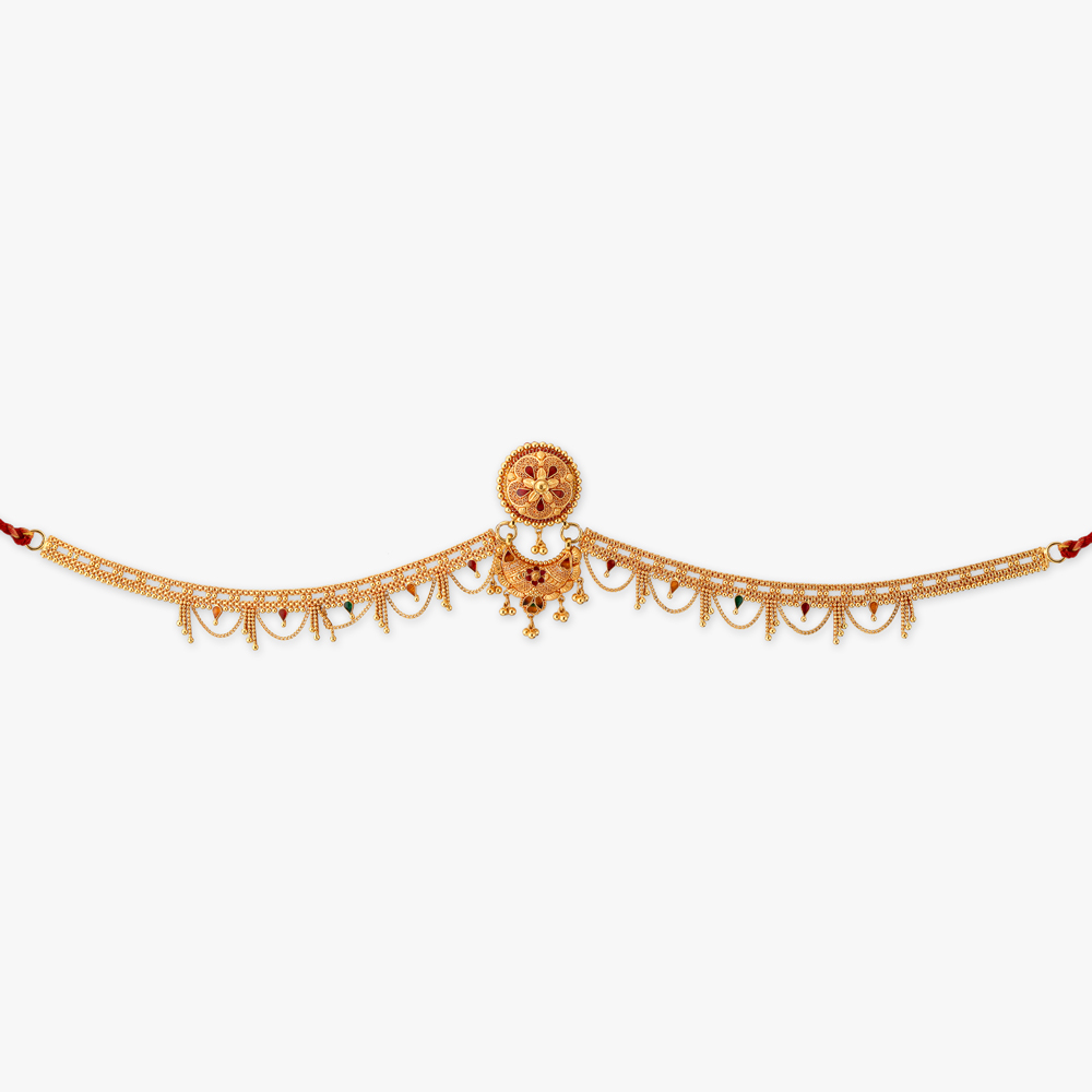 Floral Medallion Maang Tikka,,hi-res image number null