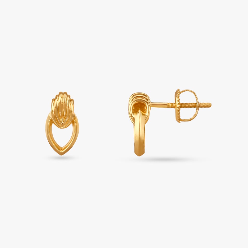 Tulip Loop Gold Stud Earrings,,hi-res image number null