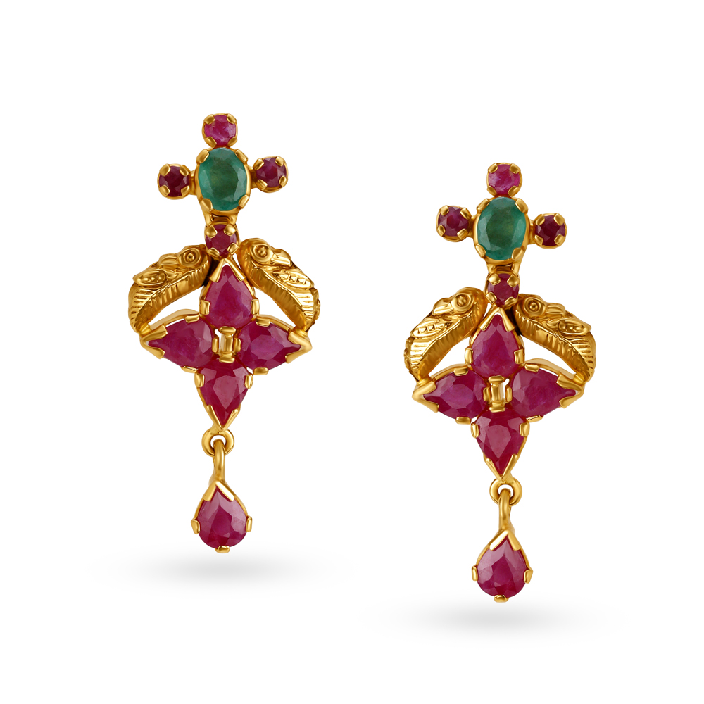 Magnificient Nature Inspired Ruby and Emerald Necklace Set,,hi-res image number null