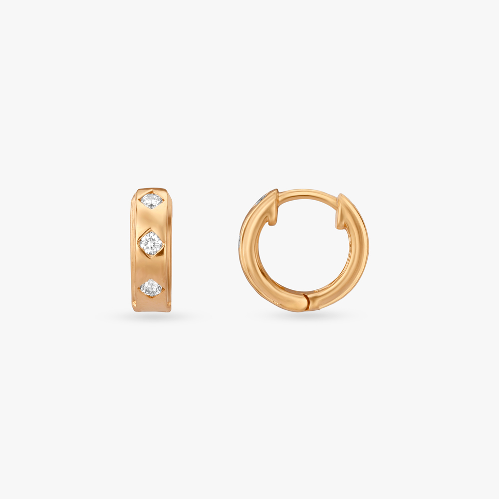 Triple Impact Diamond Hoop Earrings For Men,,hi-res image number null
