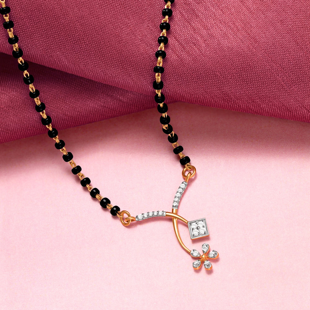 Floral Grace Diamond Mangalsutra,,hi-res image number null