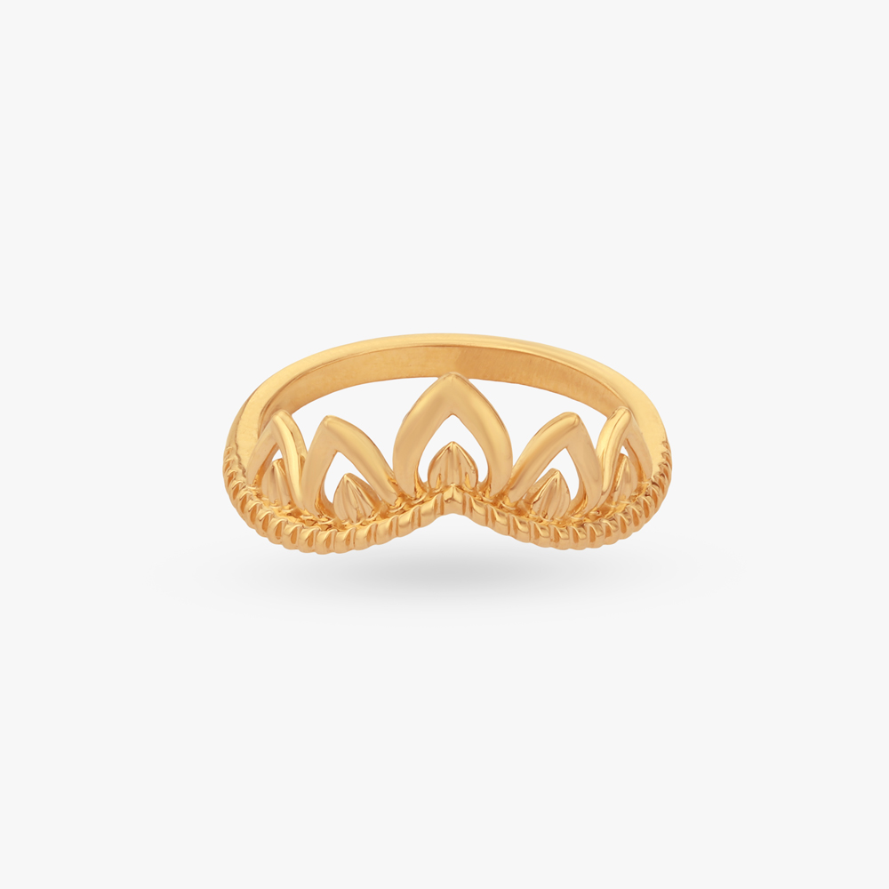 

Lotus Crown Gold Ring