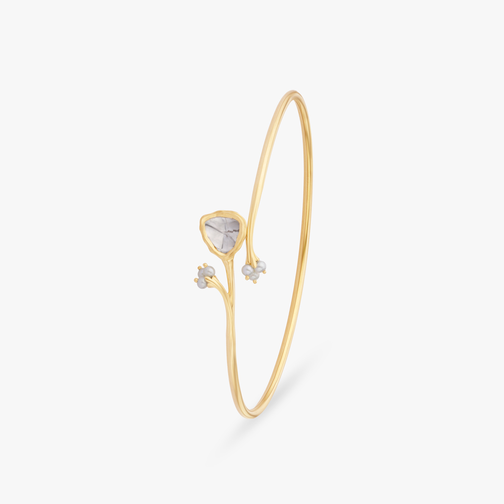 Whisper Curve Gold Bangle,,hi-res image number null