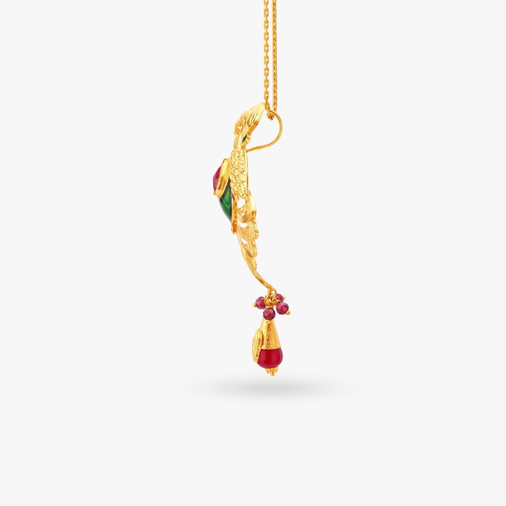 Antique Gold Pendant and Earrings Set,,hi-res image number null