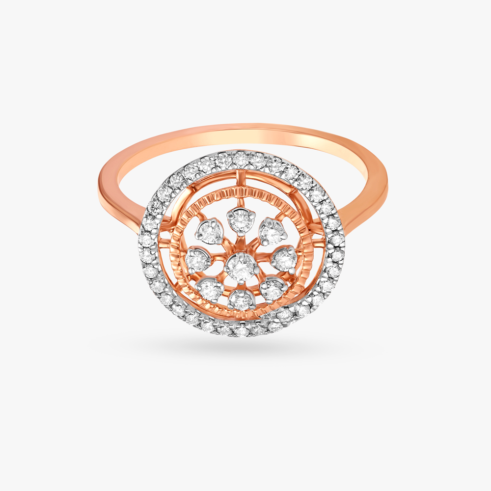 Intricate Floral Diamond Finger Ring,,hi-res image number null