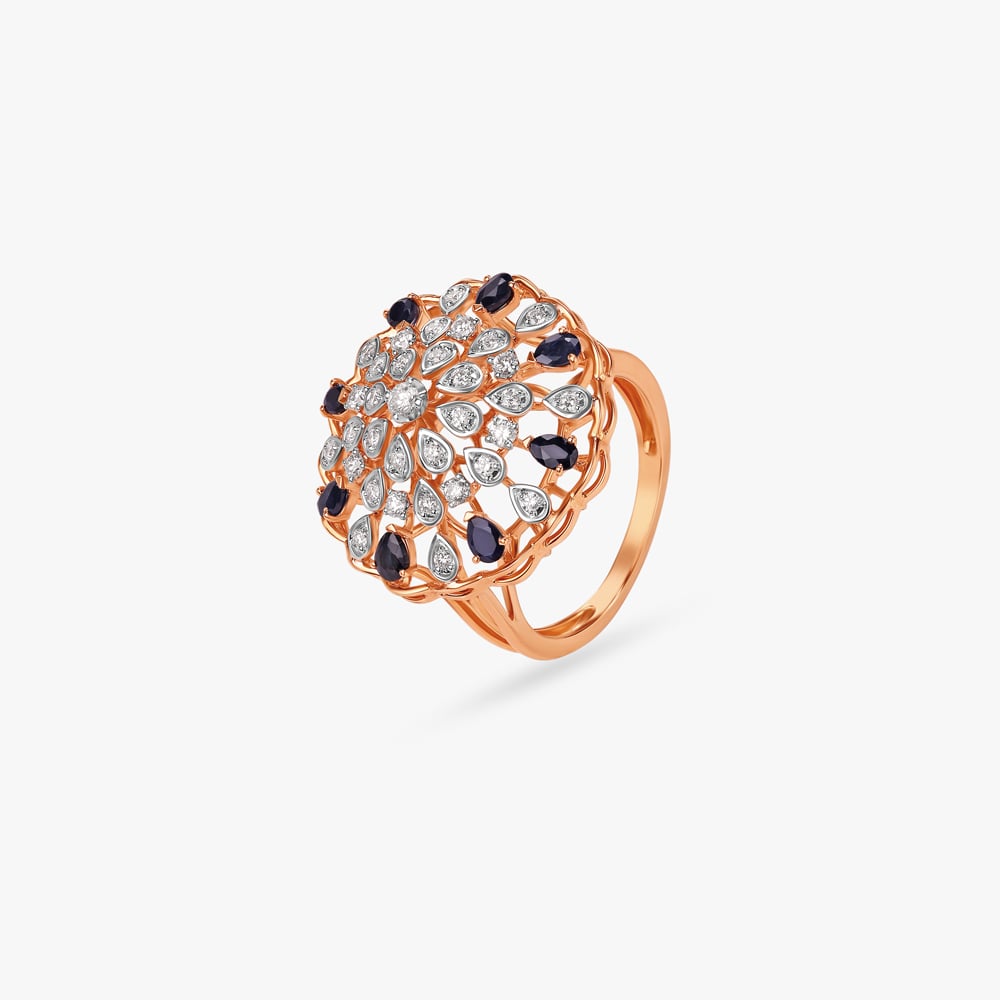 Midnight Sparkle Diamond Finger Ring,,hi-res image number null