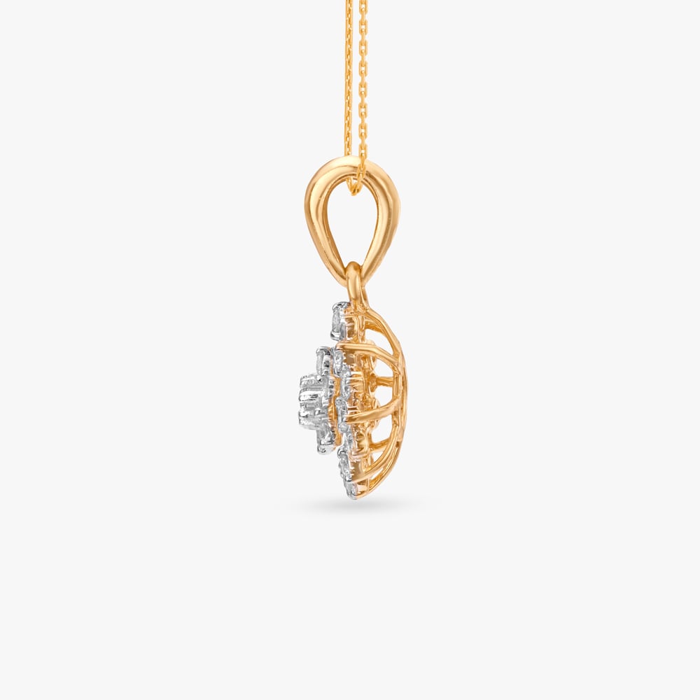 Floral Frame Diamond Pendant,,hi-res image number null