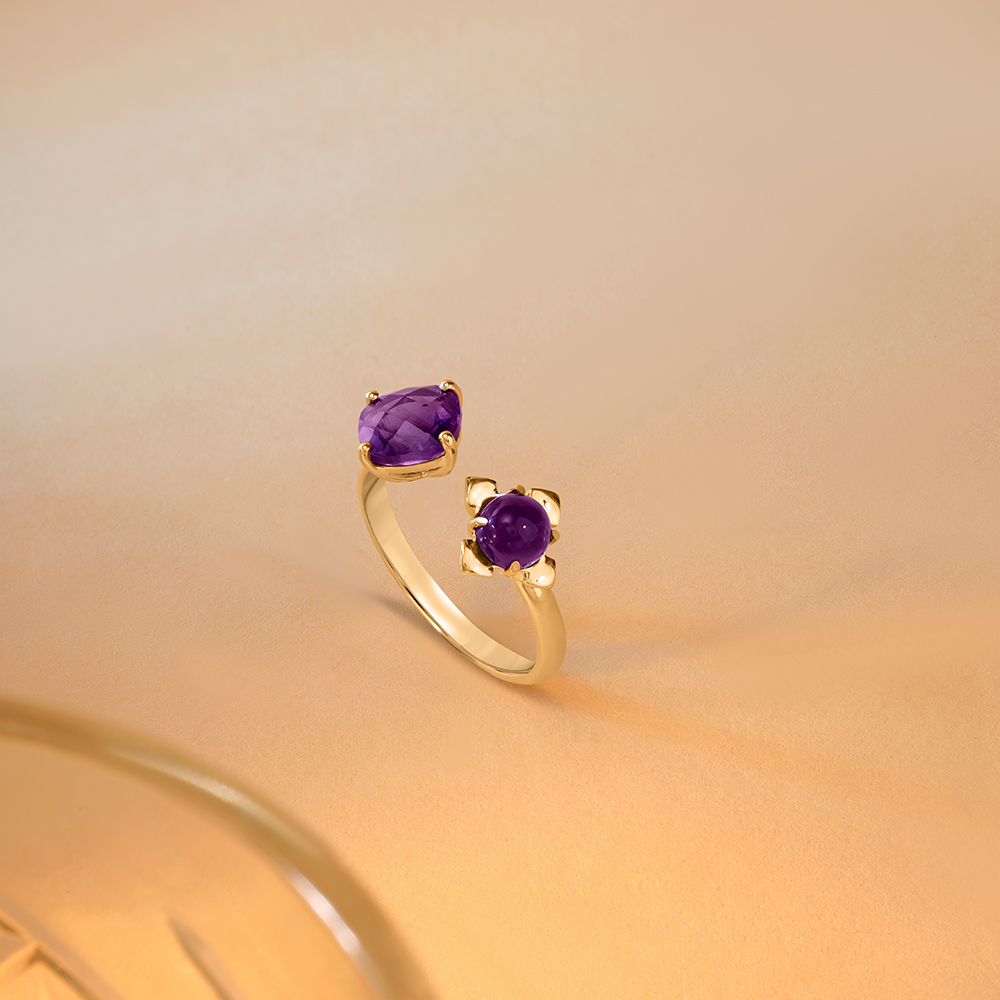 Mystic Mirage 14KT Amethyst Finger Ring