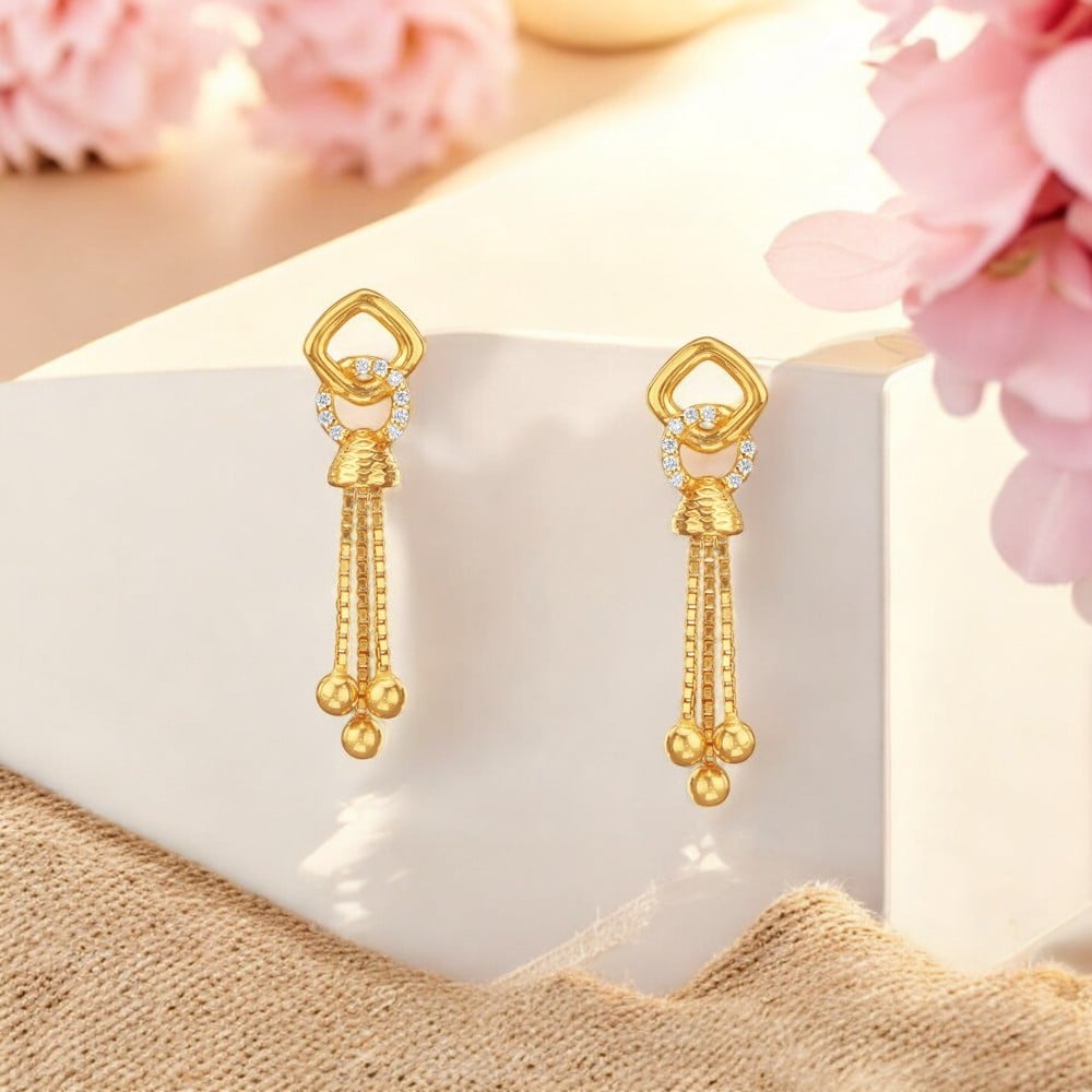 

Dazzle Loop Gold Drop Earrings