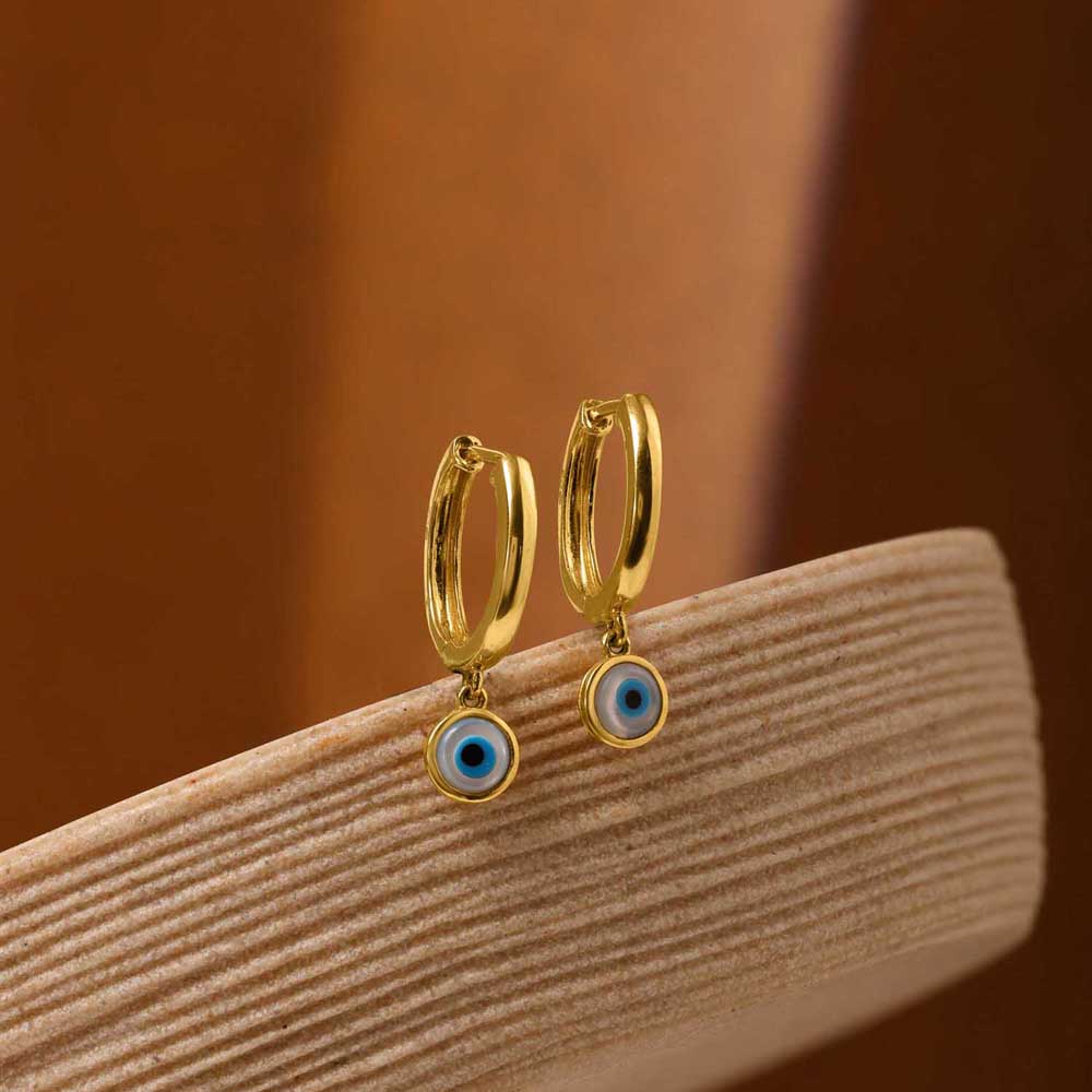 Guardian Eye Gold Hoop Earrings,,hi-res image number null